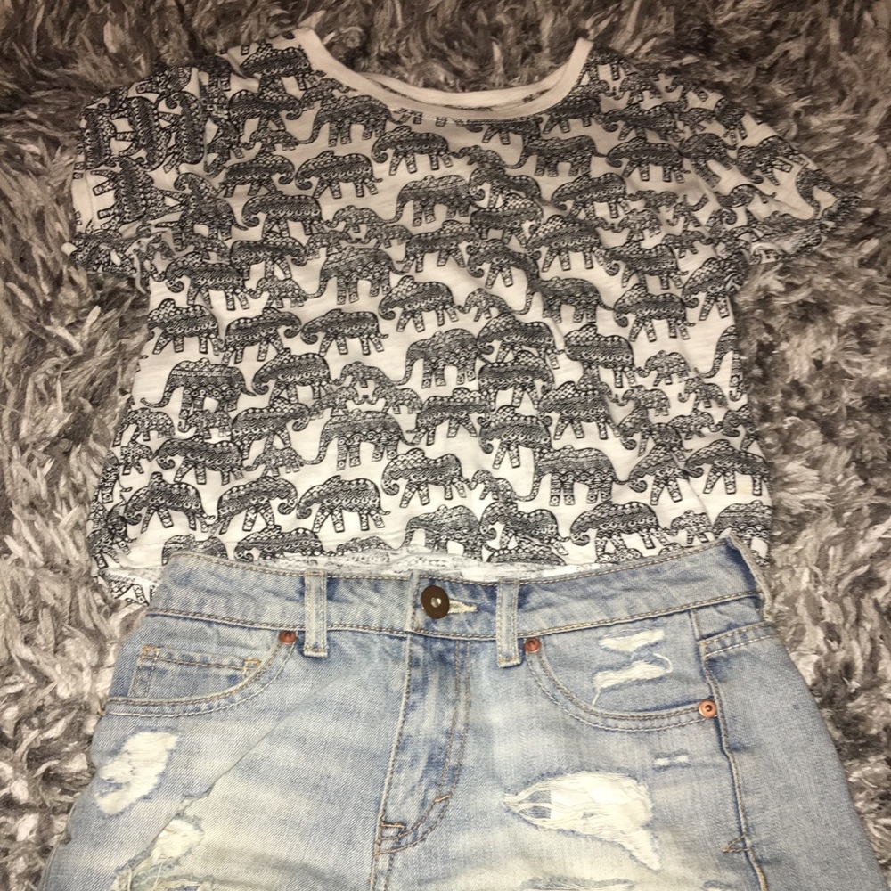 Elephant print crop top